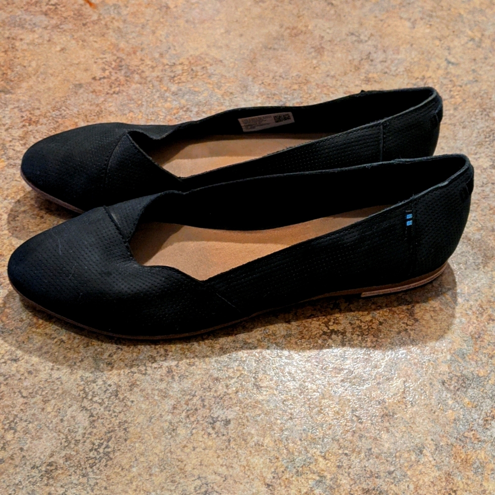 Toms Black Flat W7.5